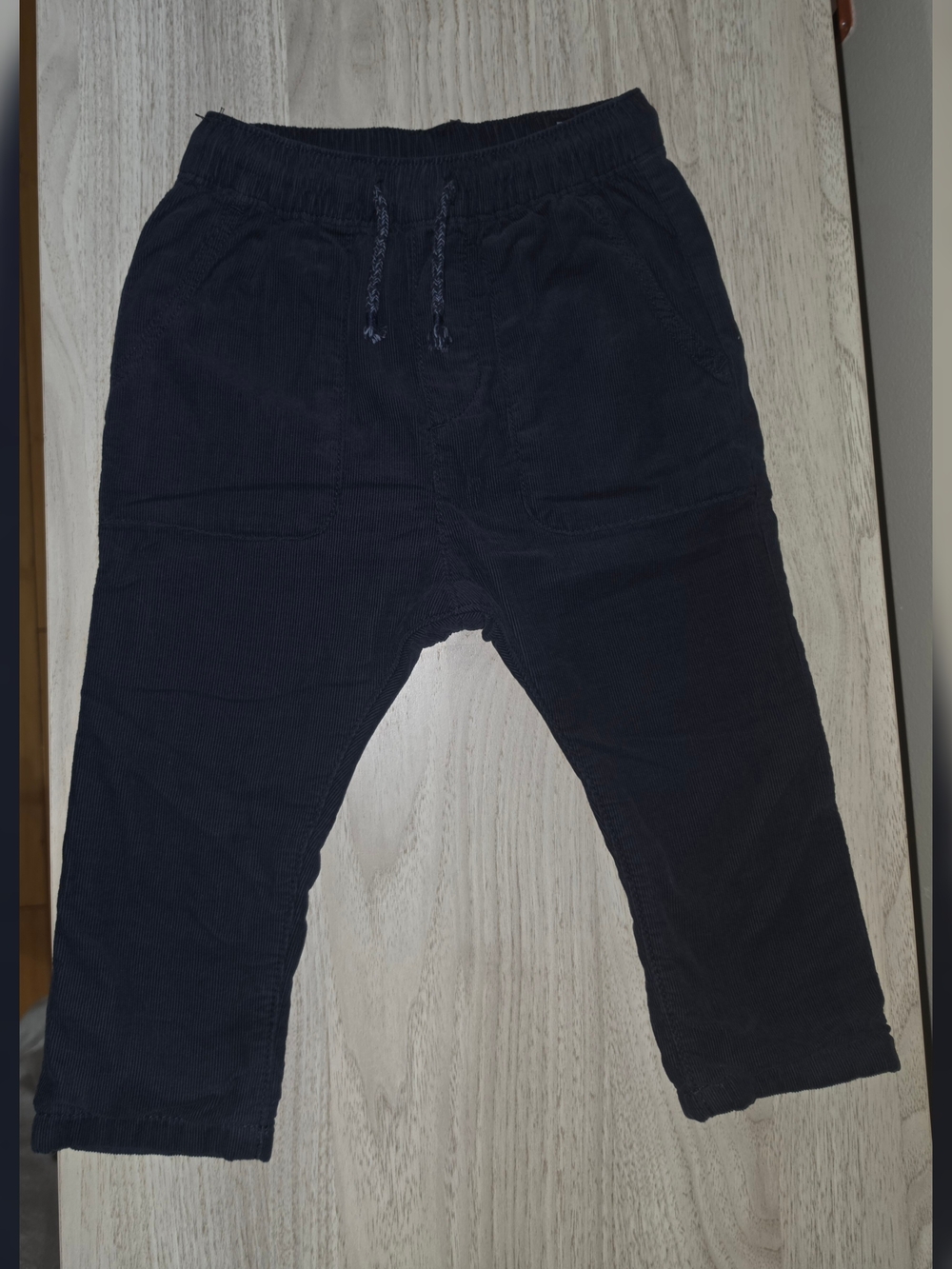 Kids Navy Corduroy Pull-On Pants